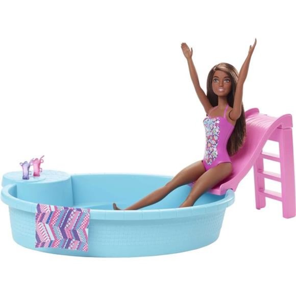 Barbie Brunette Doll - New In Box -  Plus, Pool Playset and Accessories - Picture 3 of 6